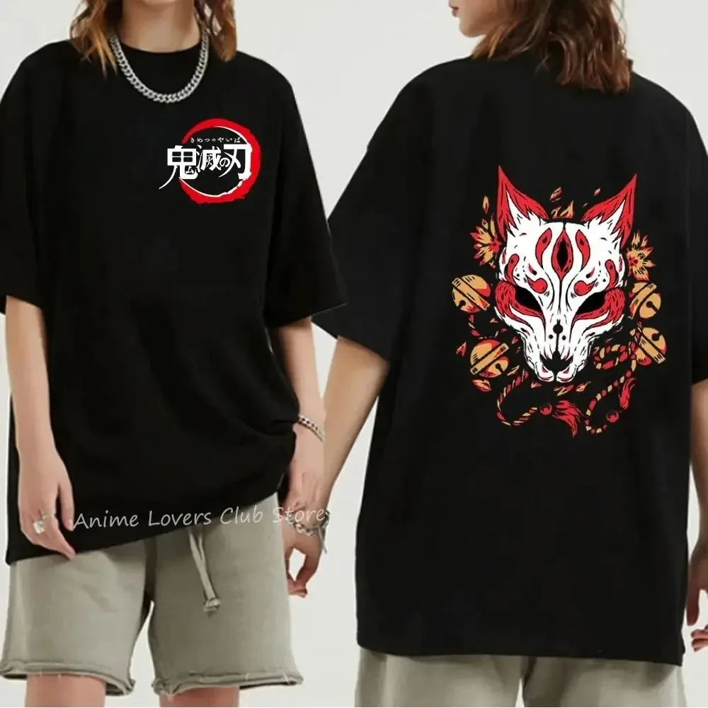 Japanese Anime Demon Slayer Graphic Print T Shirt Summer Oversized Men T-Shirt Fashion Casual Women Crew Neck Short Sleeve Tees