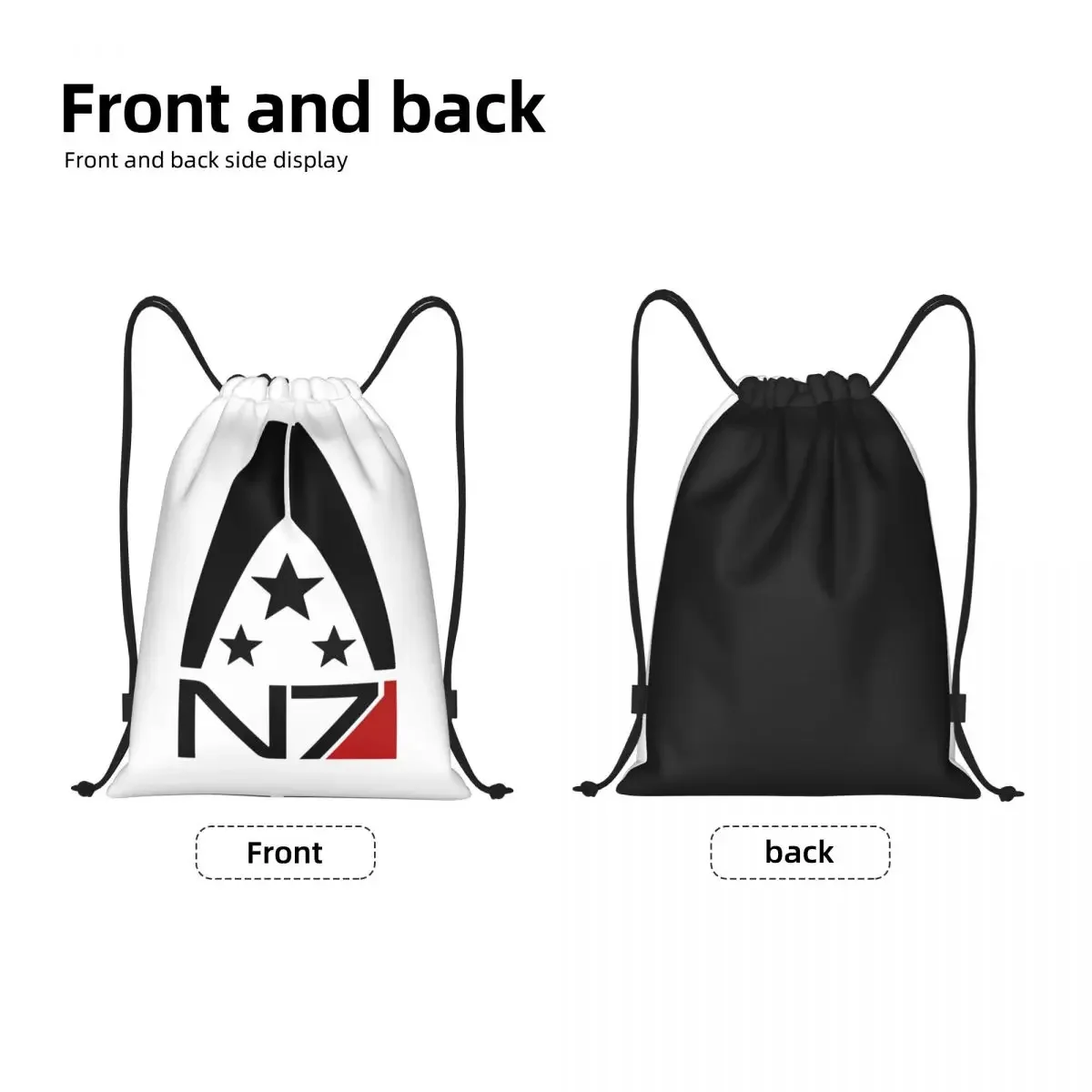 Custom Mass Effect N7 Drawstring Bags for Training Yoga Backpacks Men Women Alliance Video Game Sports Gym Sackpack