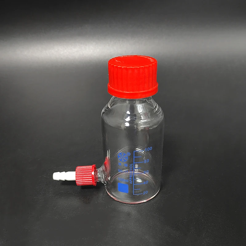 

FAPE Reagent bottle, With blue screw cover GL32mm, Lower detachable small nozzle GL14mm, Borosilicate glass, Plastic Lid