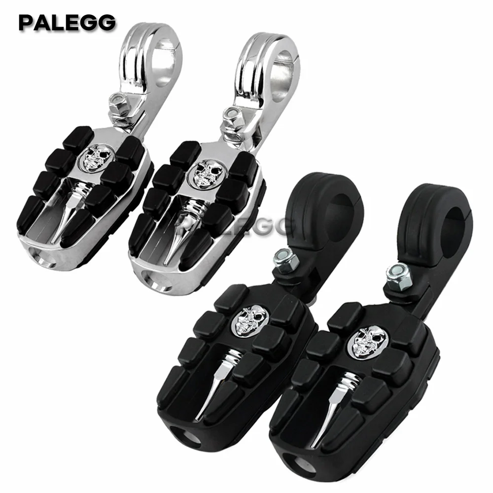 Motorcycle 32mm/ 38mm Highway Pegs Engine Guard Bar Clamp Footrest Foot Pegs Pedal For Harley Suzuki Yamaha Cafe Racer Universal