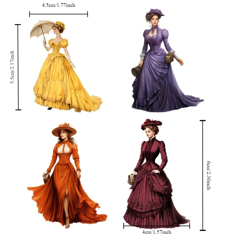 Cute Victorian Period Dress Ladies Stickers  Self-made Fashion Girl Scrapbooking  /Decorative  /DIY Craft Photo Album