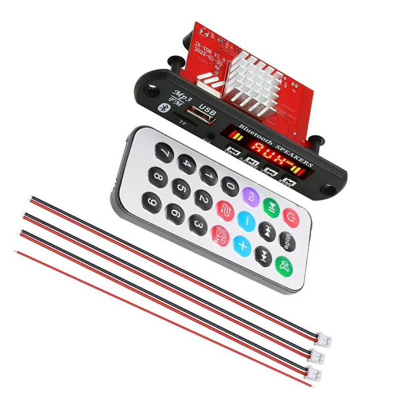 2Pcs 2X60W Amplifier Bluetooth 5.0 MP3 Decoder Board Handsfree 12V Wireless Music Player Audio Modul USB TF AUX FM Radio-BCBW