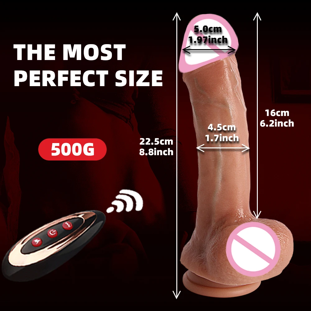 Big Realistic Vibration Dildo For Women Thick Silicone Dick Telescopic Heated Dildos Sex Toys Suction Cup Soft Rubber Penis 18+