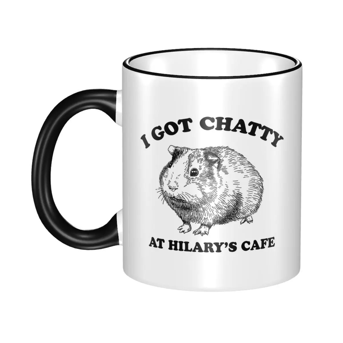 Caneca de Cerâmica Engraçada com Estampa 'Fleabag' e 'I Got Chatty At Hilary's Cafe', para Café, Chá e Leite, Presente para Mulheres e Homens