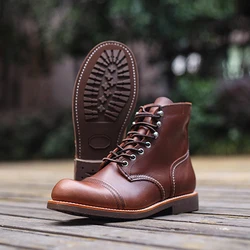 Mens Boots Motorcycle High Quality Genuine Cow Leather Business Wedding Boots Casual British Style Men Boots