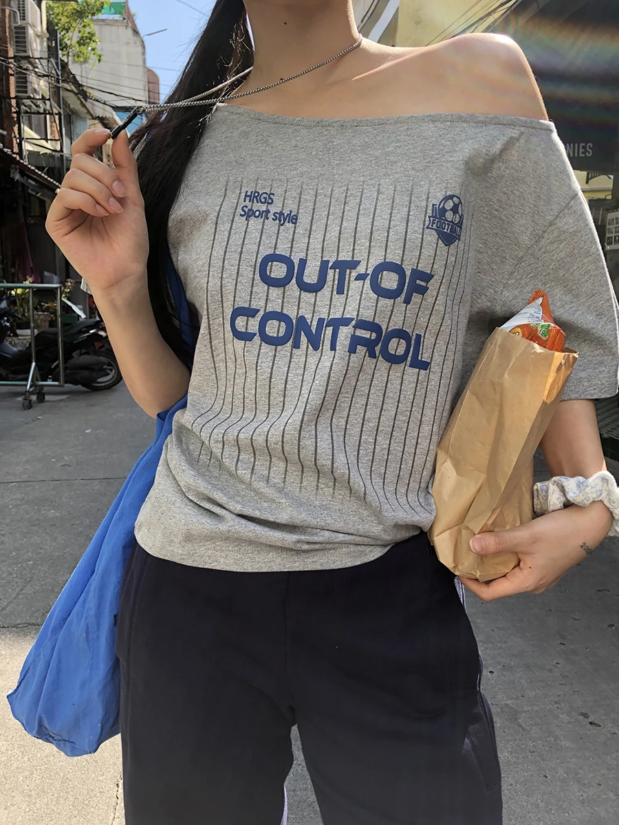 

Женская футболка для похудения, лето 2023, новый американский свободный дизайн, топ с колючками и плечами, хлопок 00%