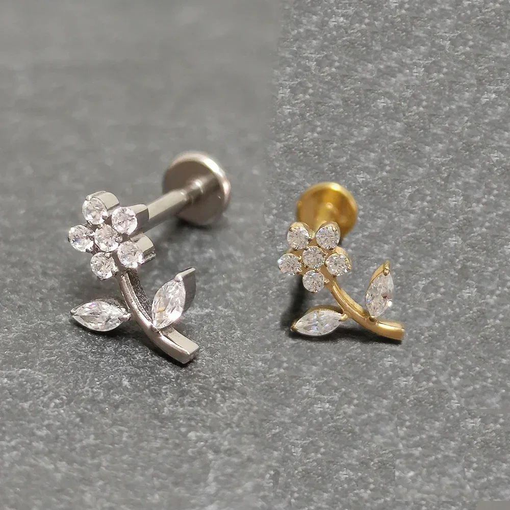F136 Titanium Septum Piercing Labret Cartilage Helix Zircon Lip  Earrings Tragus Piercing Hinged Segment Body Jewelry Wholesale