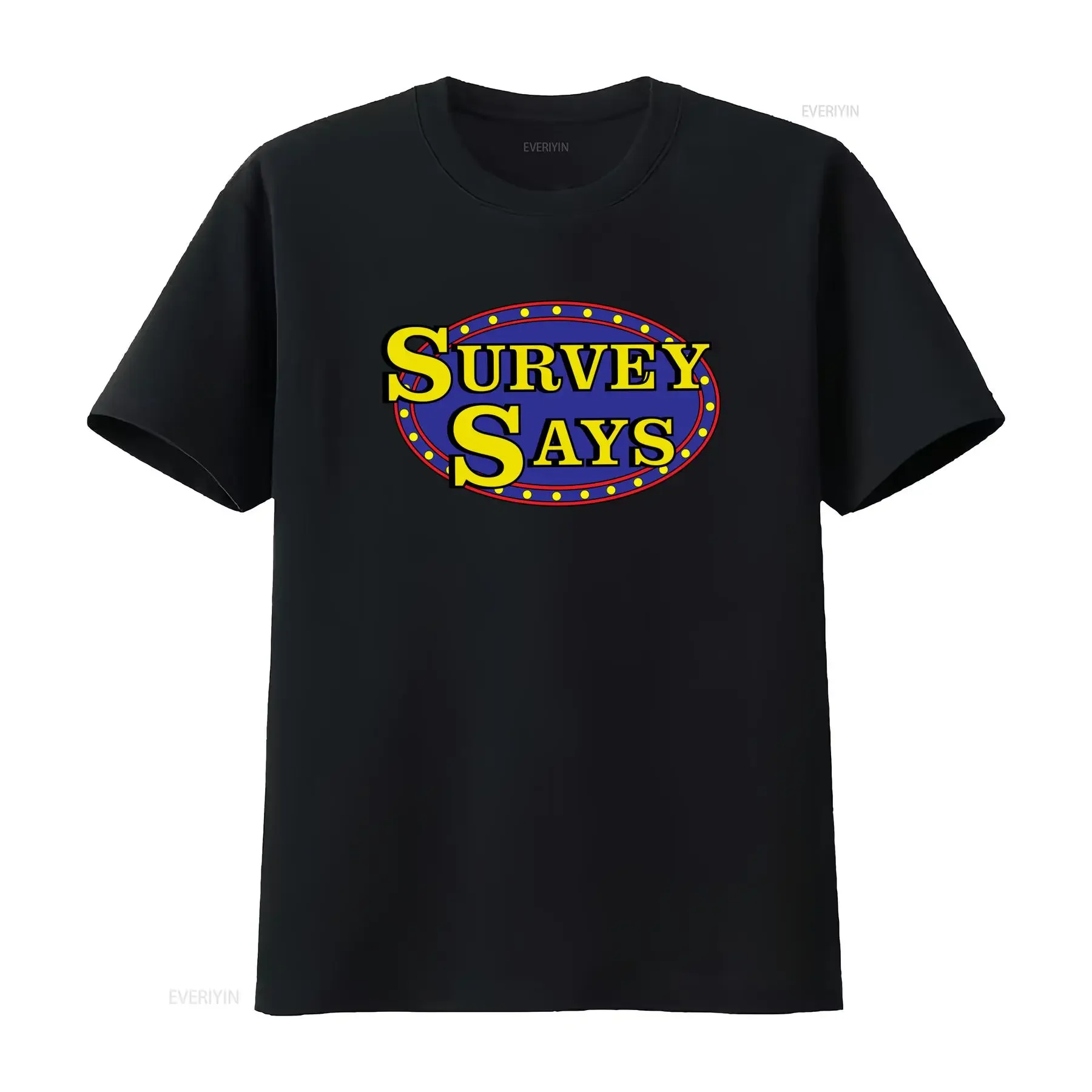 Vintage Retro Game Show Survey Says Funny Print Casual T Shirt vintage Washed fashion Stylish Versatile Unisex graphic Slightly