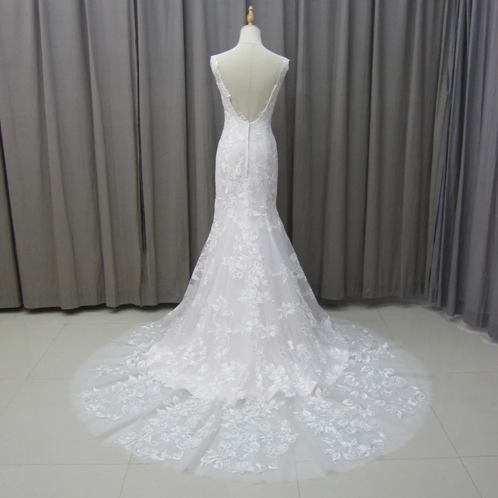 Jancember Elegant Wedding Dress For Women 2025 Spaghetti Straps Lace Vestidos De Novia With Button Sweep Train Custom Made