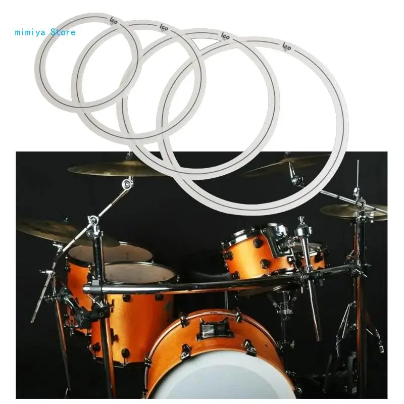 4 Pcs Drum Muffler Dampening Rings Non Slip Tone Control Rings Replacement Drum Practice Damper Silencers Easy to Use