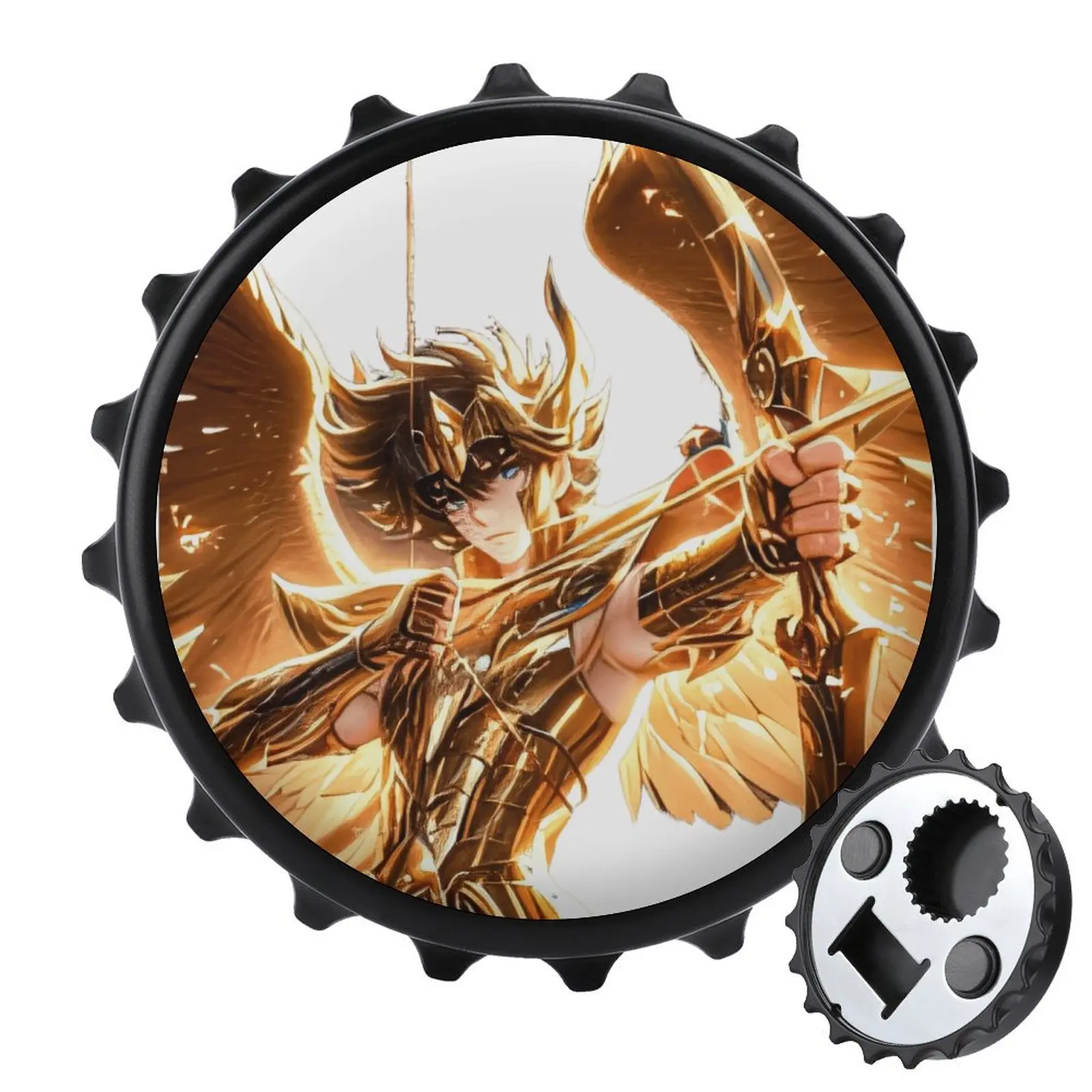 

Refrigerator Magnet Bottle Opener Magnetic Attraction Alloy Customization Saint Seiya Knights of The Zodiac Goods Aiolos