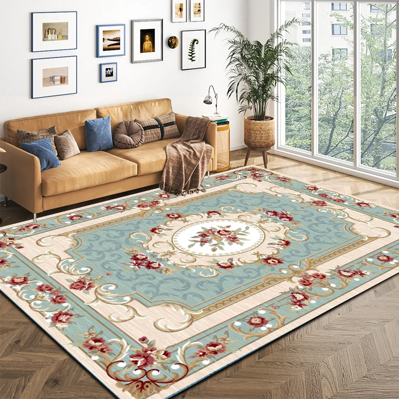 VIKAMA Kristall-Samt-Teppich, modernes, einfaches Wohnzimmer, kreativer Sofa-Couchtisch, bedeckt mit großem Flächenkissen, Heimdekoration