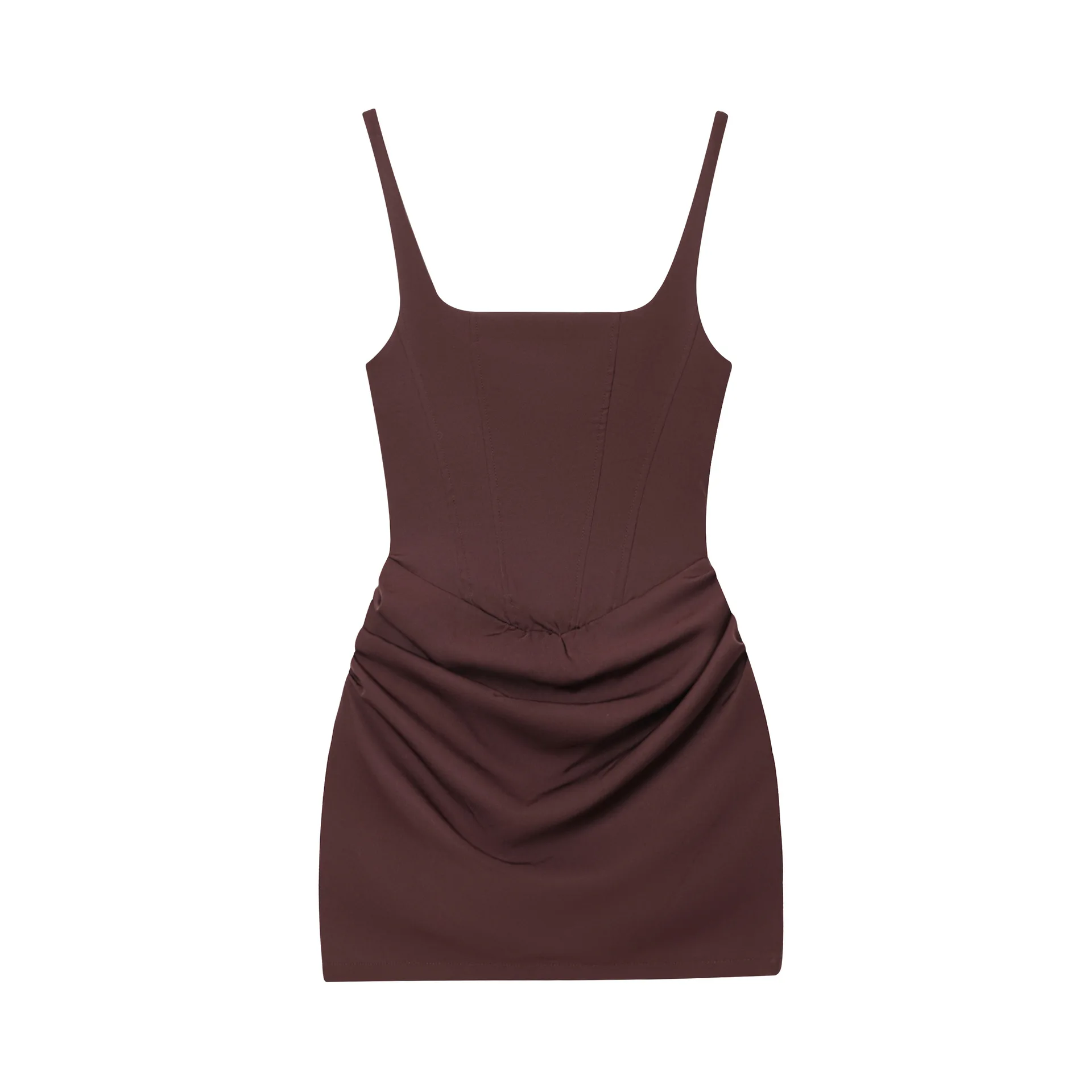 Autumn New Fashionable And Simple Two-color Sexy Sleeveless Hip-wrapped Strap Dress