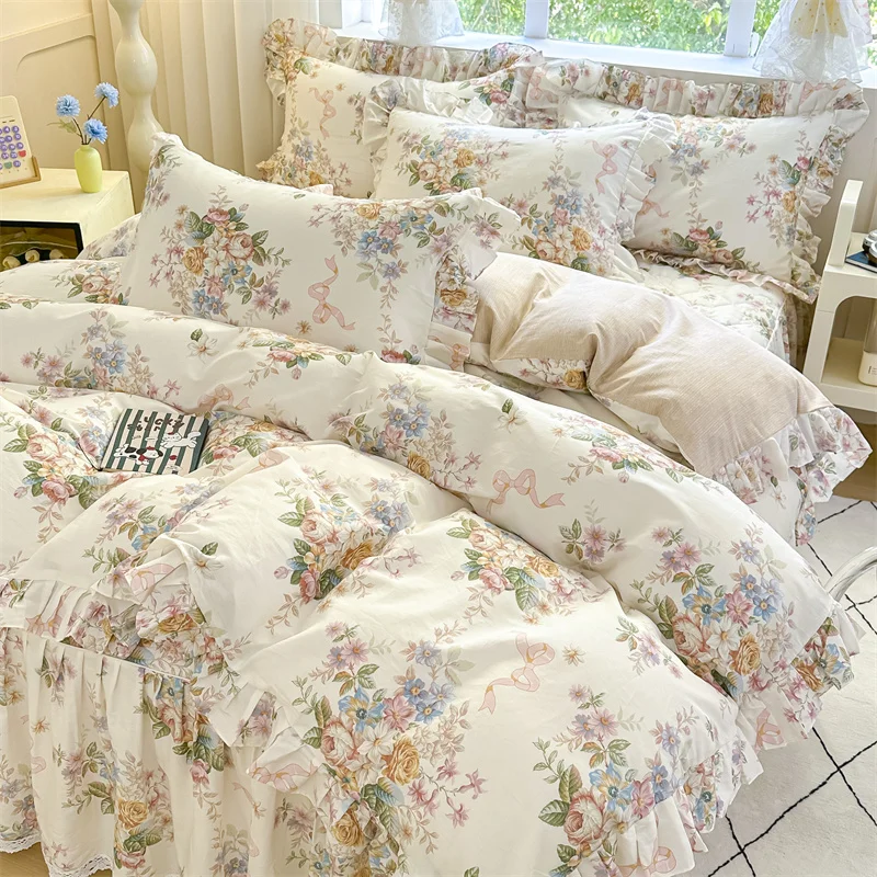 Bonenjoy Quilt Cover Floral Style Comforter Cover Single/Double/Queen/King Size Bedding Duvet Cover funda nordica(No Pillowcase)
