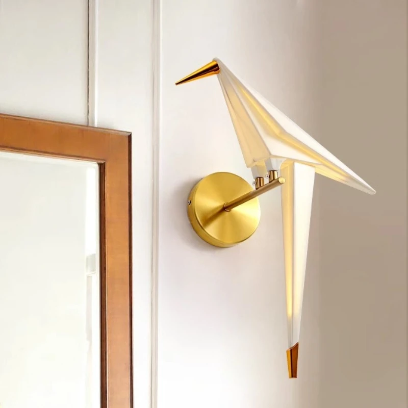 

Nordic Acrylic White Bird Wall Lamps Wireless Corridor Staircase LED Lustry Home Decor 220V Indoor Lighting Background Lights