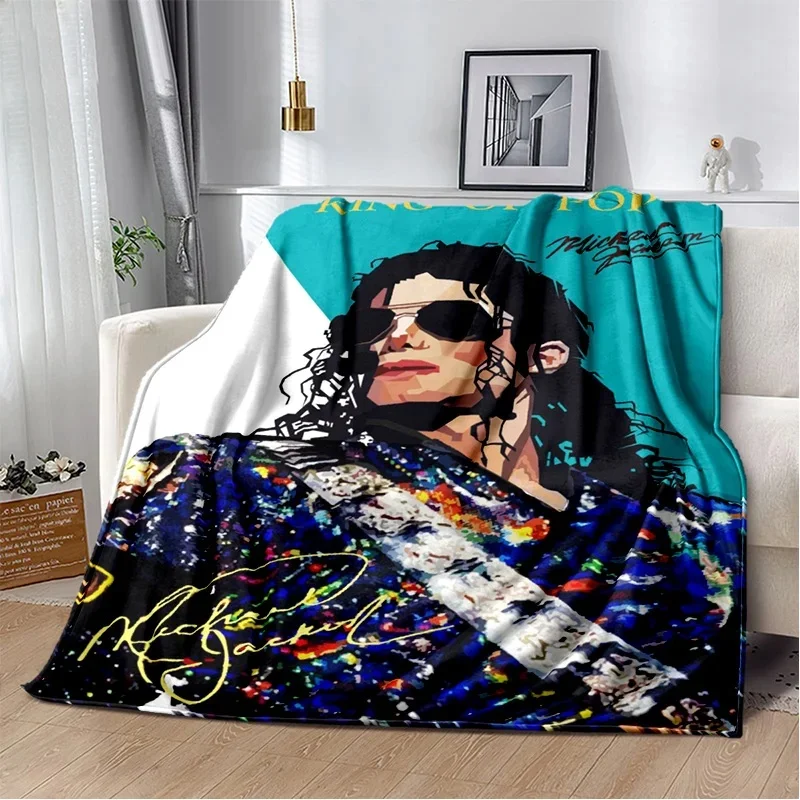 Michael Jackson Retro Printed HD Blanket Soft Throw Blanket for Home Bedroom Bed Sofa Travel Office Solid Cover Blanket Adults