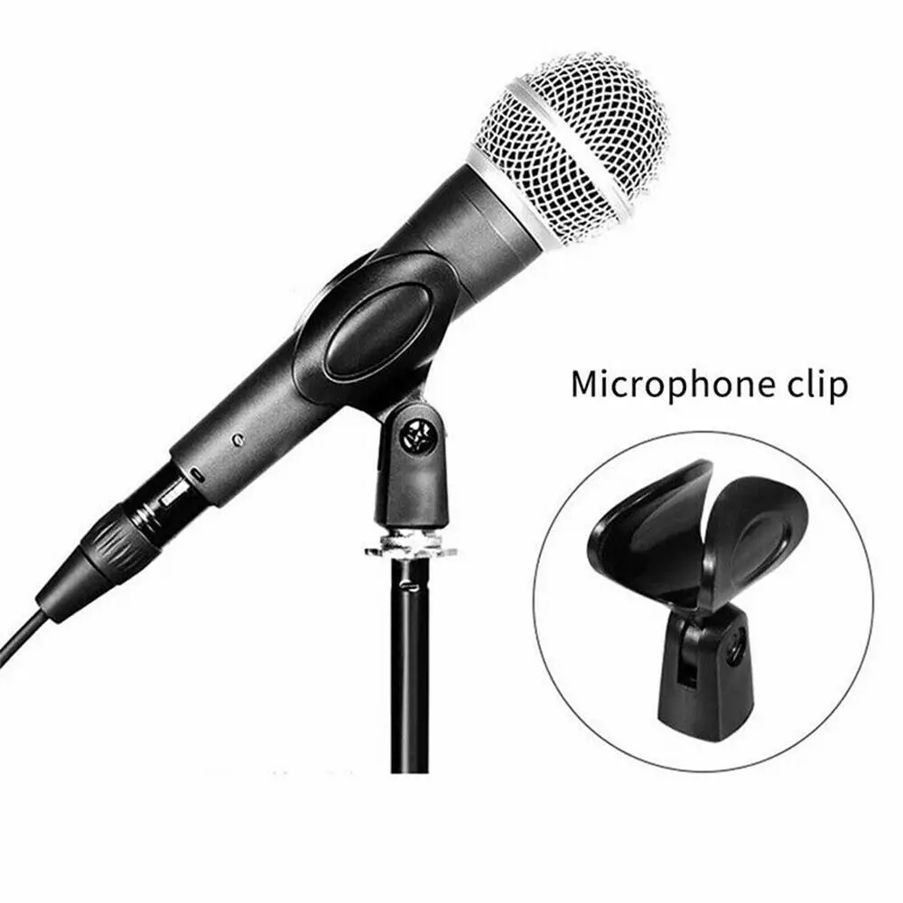 4 Pack Plastic Wireless Black Mic Clip Universal Microphone Mount Holder Mic Stand