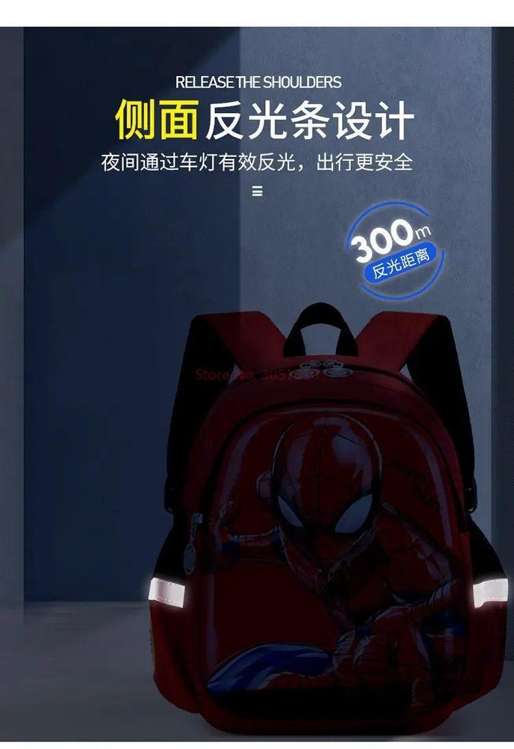 Disney Marvel Cartoon Mochila para Crianças, Homem Aranha, Homem De Ferro, Capitão América, Saco De Escola Do Jardim De Infância, Mochila De Meninos, Presente