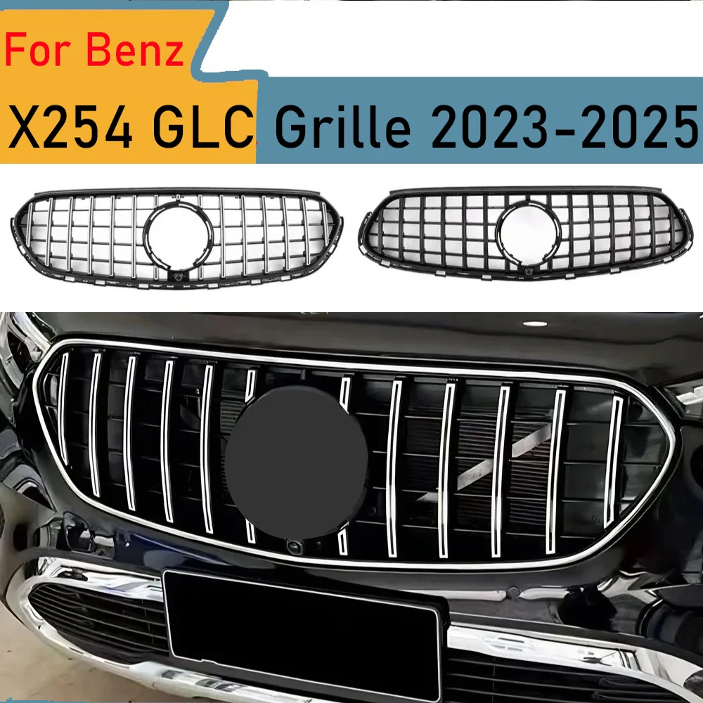 

For Mercedes GLC X254 2023-2025 GT Style Front Grille Mesh ABS Gloss Black AMG Look Tuning Car Accessories Bumper Grill