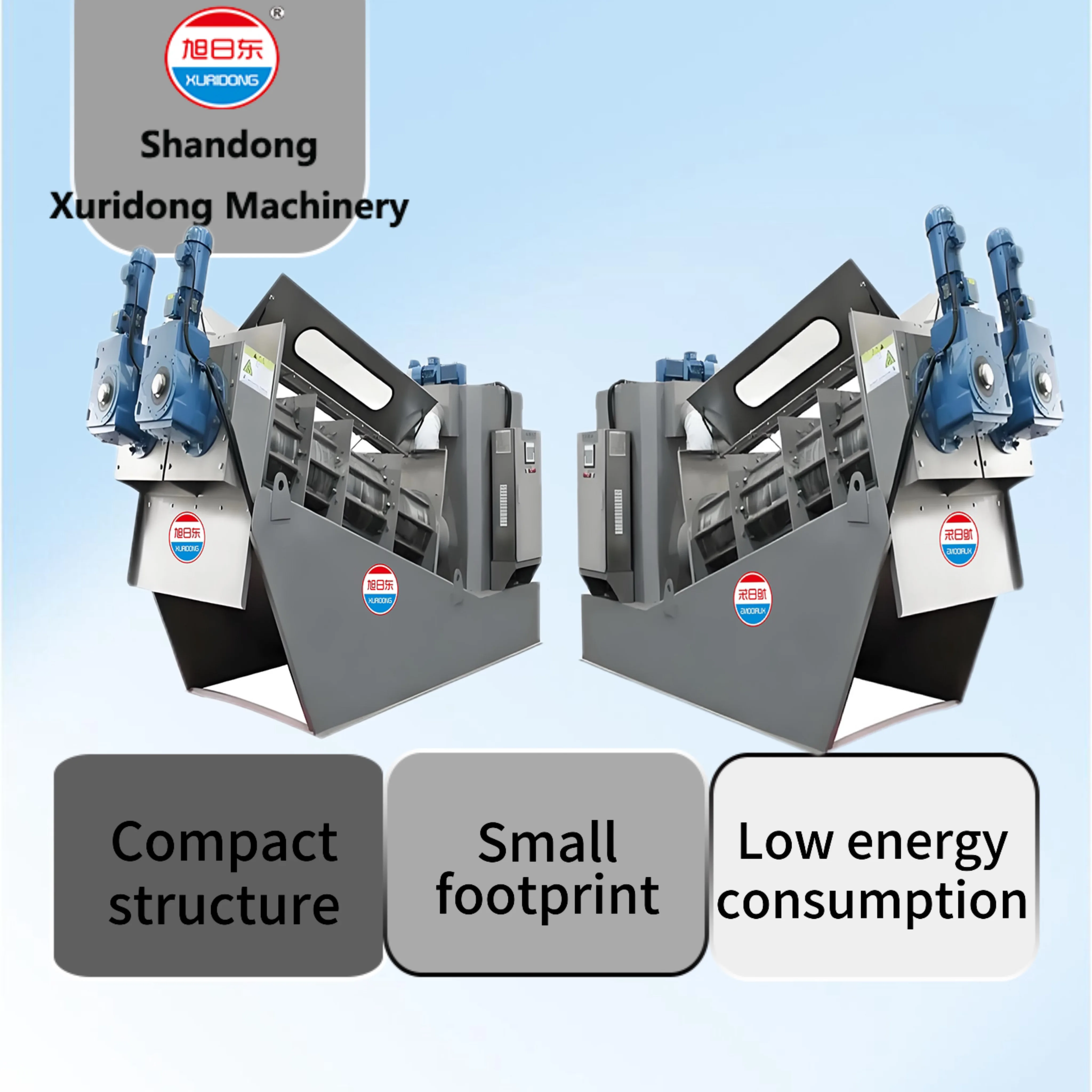 Small Automatic Solid-liquid Separation Equipment Volute Screw Press Sludge Dewatering Machine