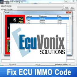 ECU Vonix Solutions IMMO Universal Decoding V3.2 Software to Repair and remove ECU IMMO code work with UPA-USB work Win7-32bits