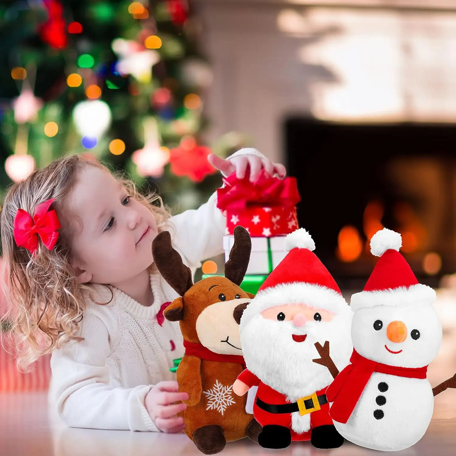 23/40 سنتيمتر سانتا كلوز ألعاب من نسيج مخملي الرنة ثلج عيد الميلاد دمية لطيف محشوة الحيوان هدية عيد الميلاد للفتيات مهرجان المنزل الديكور #6