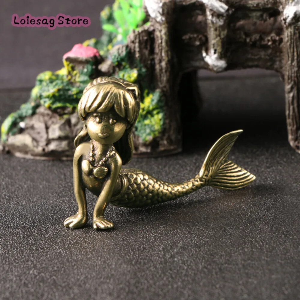 

American Fairy Tale Around Mermaid Tide Play Brass Ornaments Do Old Bronze Table Decoration Arts and Crafts Wholesale