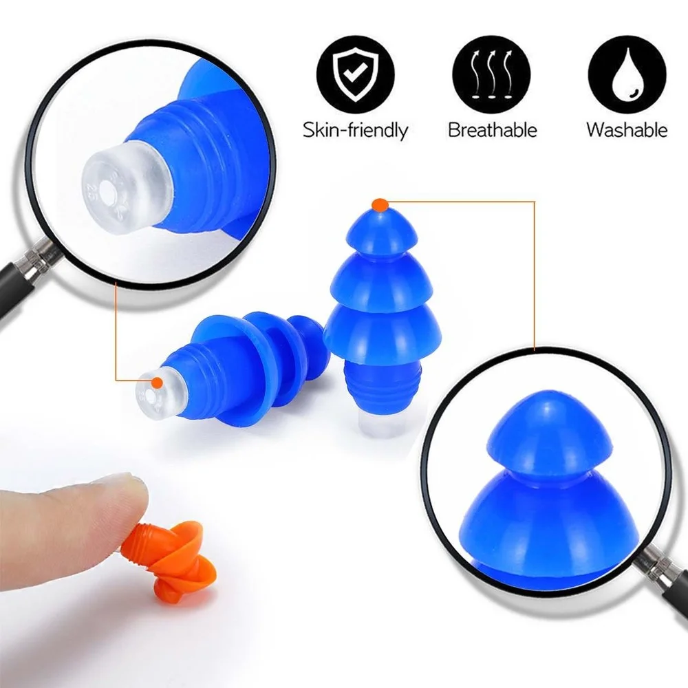 27db Soft Silicone Noise Cancelling Earplugs Swimming Diving Anti-Noise Ear Plug with Box for Sleeping Hearing Protection