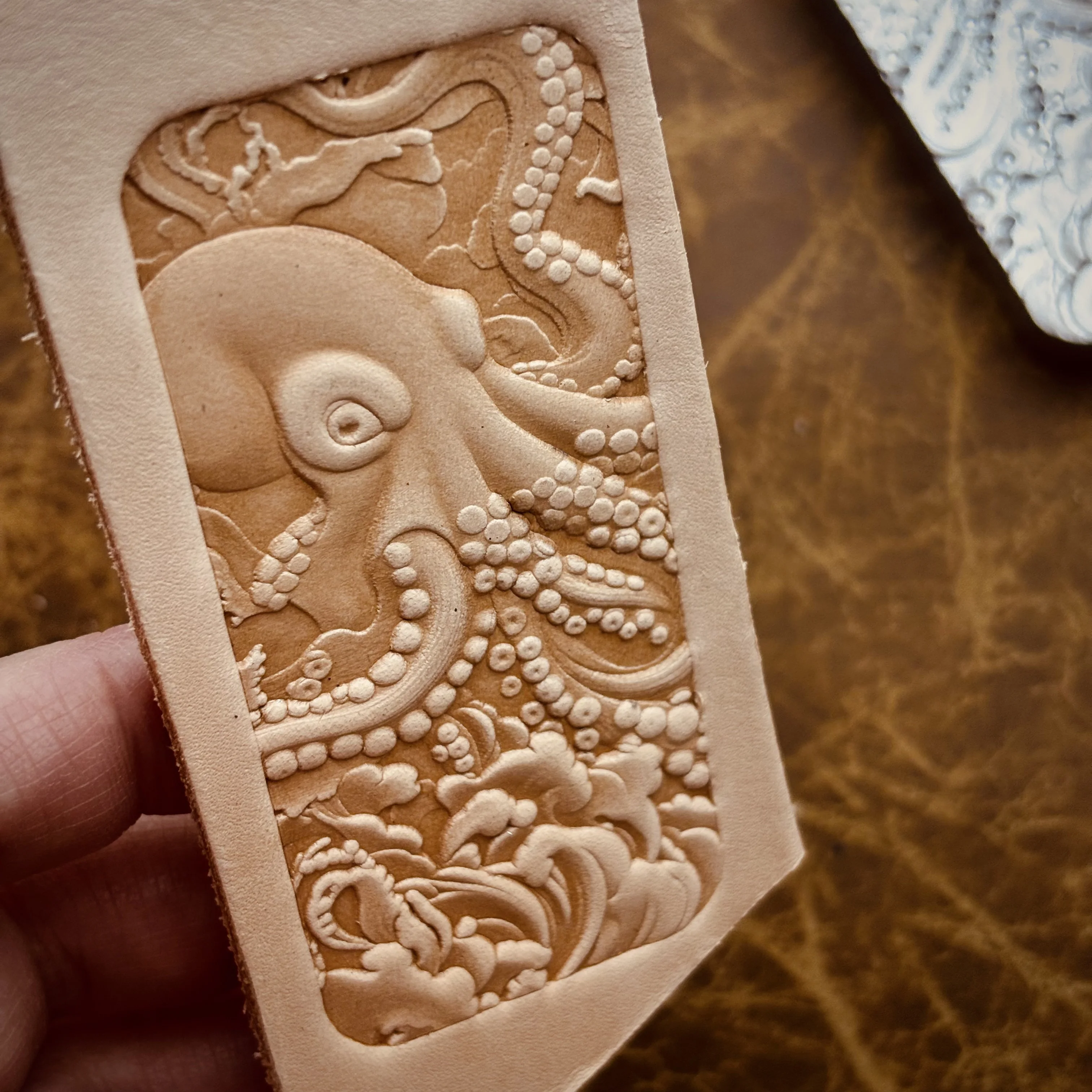 Picture 5: Octopus Pattern Leather Concavo-convex Mold Metal Stamping Tool Leathercraft Carving 3D Shaping Stamper Cold Pressing