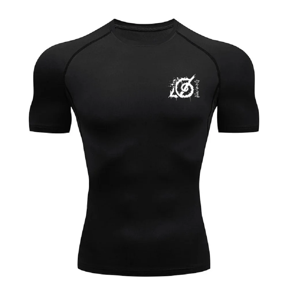 Karate Graphic Compression Shirt for Men Athletic Quick Dry Tshirt Tops Gym Workout Combat Baselayers Undershirts Rash Guard