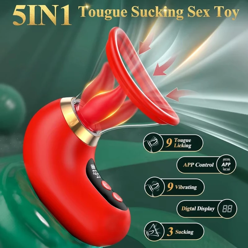 Sucker Tongue Licking Vibrator App Control Female Orgasm Vagina Nipples Clitoris Stimulator Masturbator Sex Toy for Women - view 3