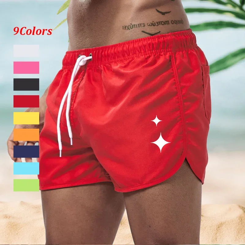 Herren-Badeshorts mit Taschen, atmungsaktiv, schnell trocknend, Kordelzug, Badeanzug, Boardshorts, Badehose zum Surfen, Strand, Sommer
