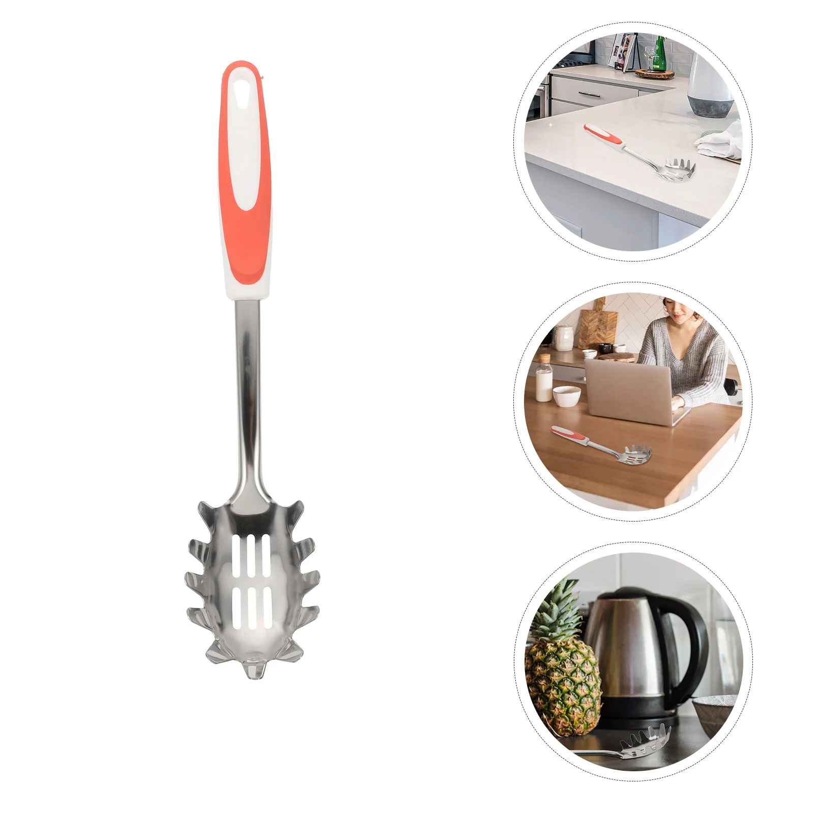 

1Pcs Stainless Steel Pasta Strainer Spoon Non-Slip Kitchen Utensil for Noodle Spaghetti Cooking Gadgets Colander