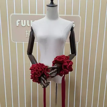 왈츠 모던 무용 의류 팔 액세서리, 볼룸 댄스 모조 실크 꽃 커프스 스트리머, 현대 무용 원피스 핸드 플로트 Best5 왈츠 모던 무용 의류 팔 액세서리, 볼룸 댄스 모조 실크 꽃 커프스 스트리머, 현대 무용 원피스 핸드 플로트 Best5