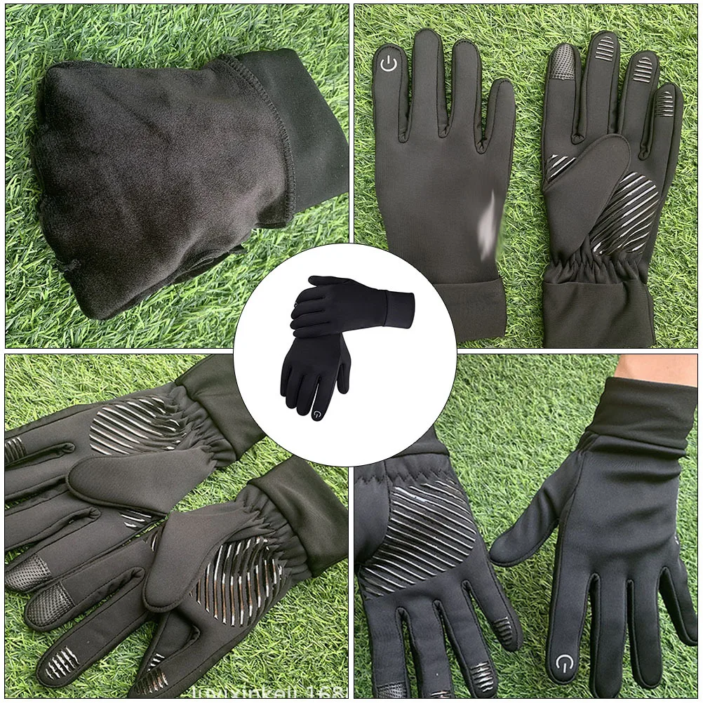 

Warm and Anti-slip Gloves Polar Fleece Cycling Riding for Proof Running Hand