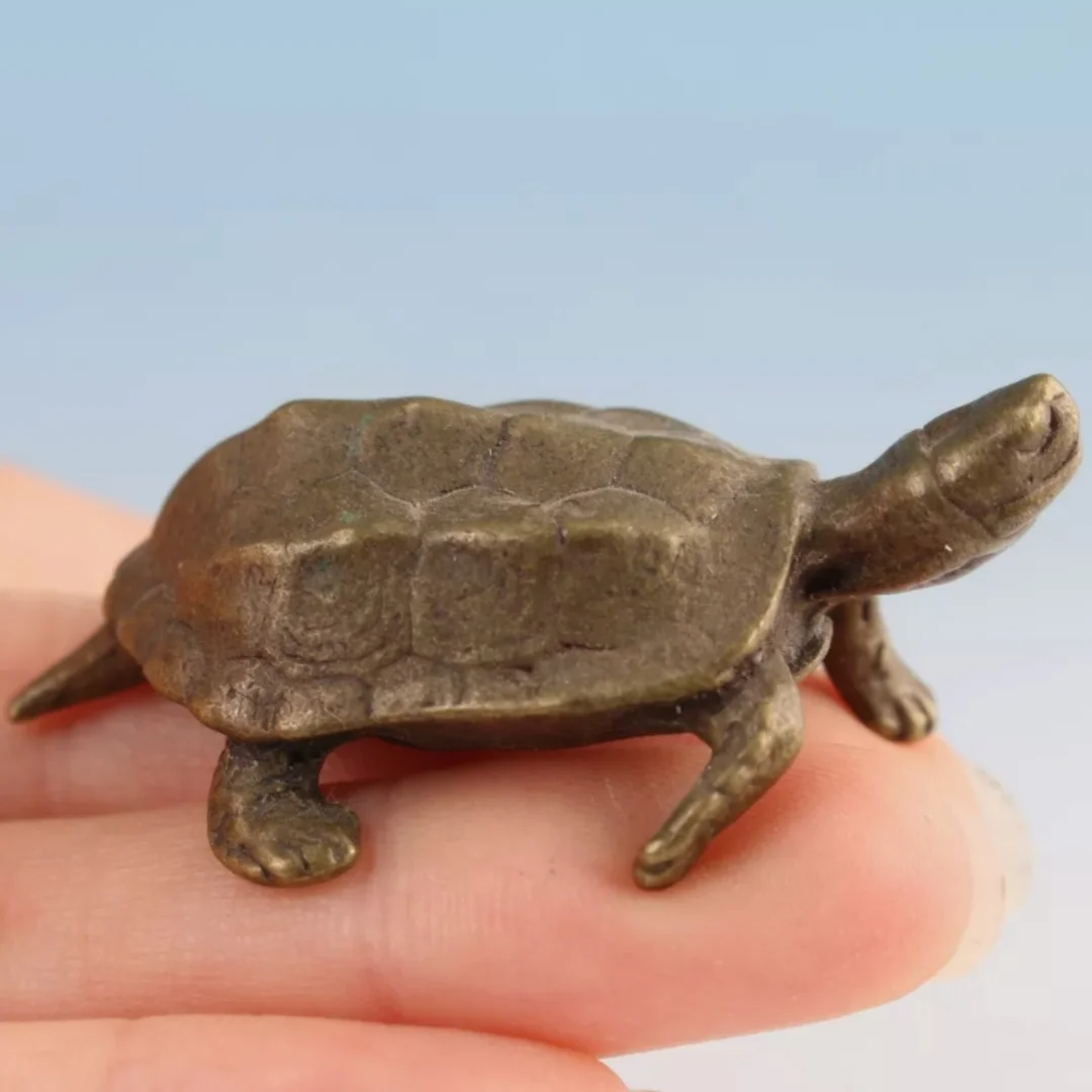 Chinese bronze hand casting turtle tortoise statue collectable figure tea pet