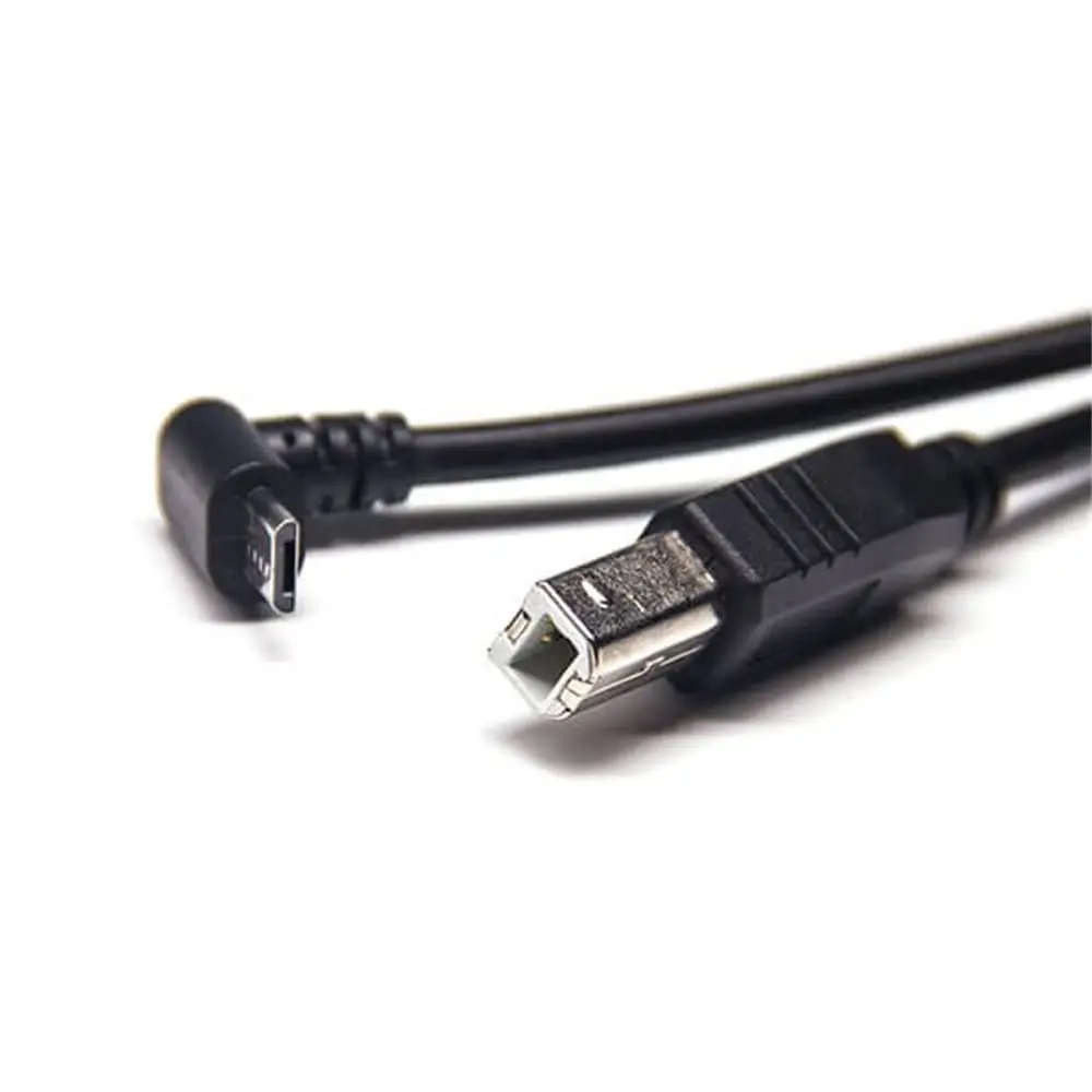 Micro USB Cable 90 Degree to USB B Male Straight 1M