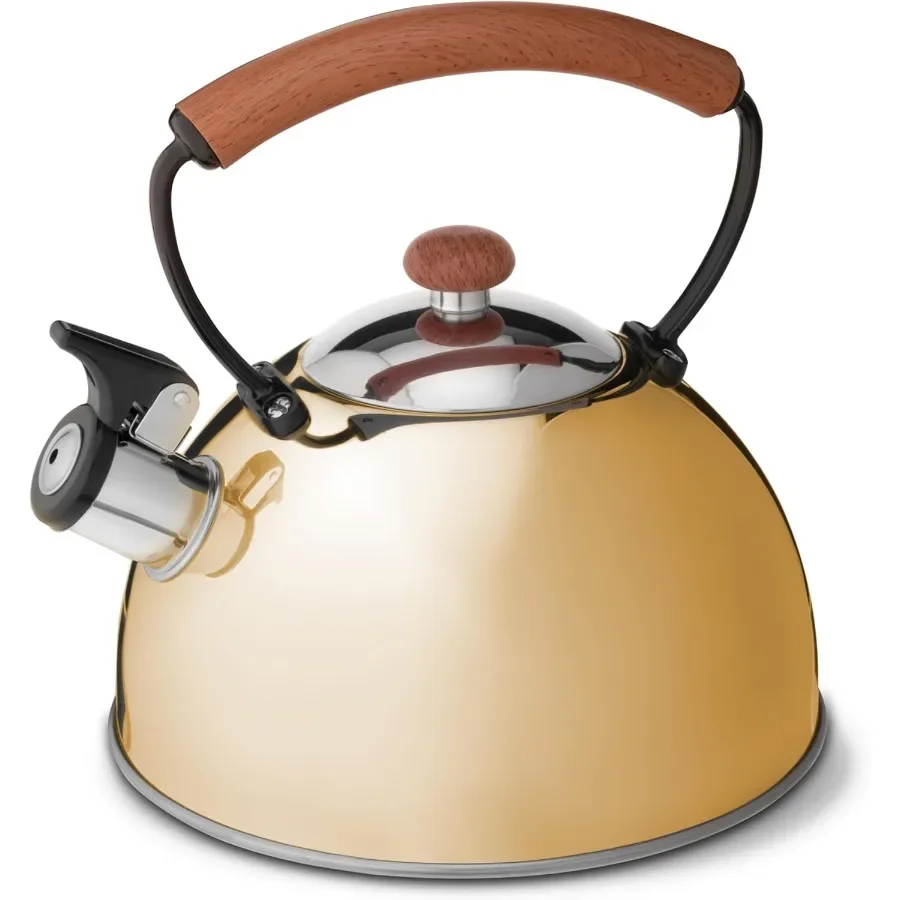 

Hadley Stainless Steel Tea Kettle for Stovetop Whistling Teapot with Ergonomic Handle for Comfortable Grip Fast Heating Perform