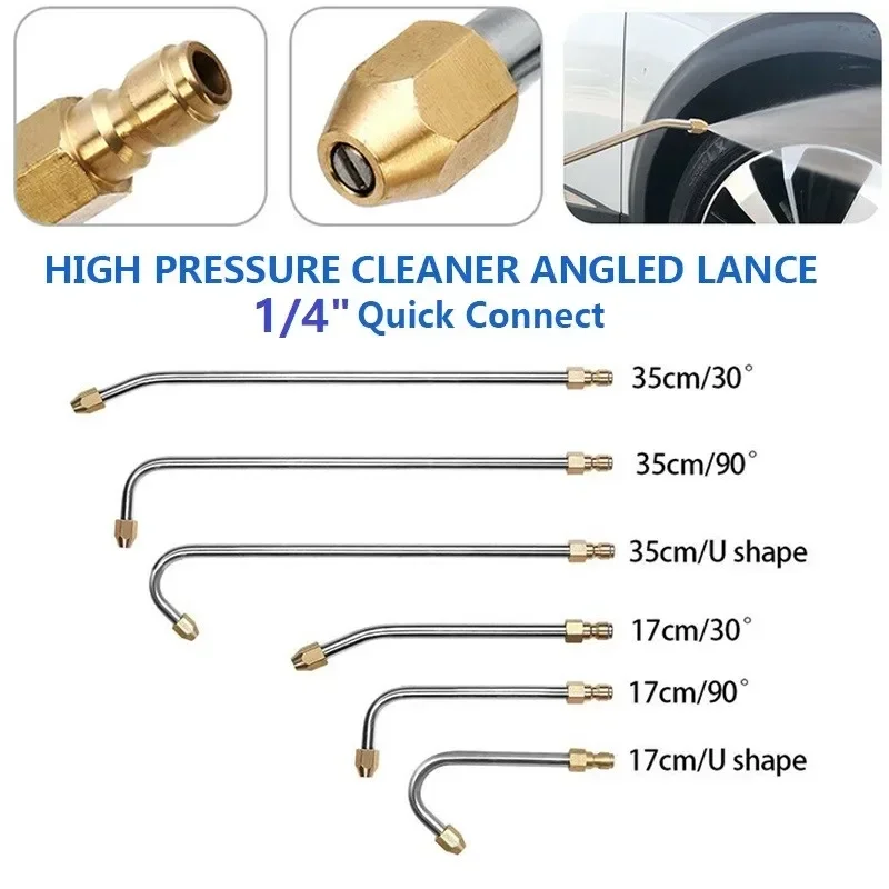 

Car Washer Metal Jet Lance Water Wand Extension Cleaner Attachment Angled Lance U-Shaped Spray High Pressure Washers