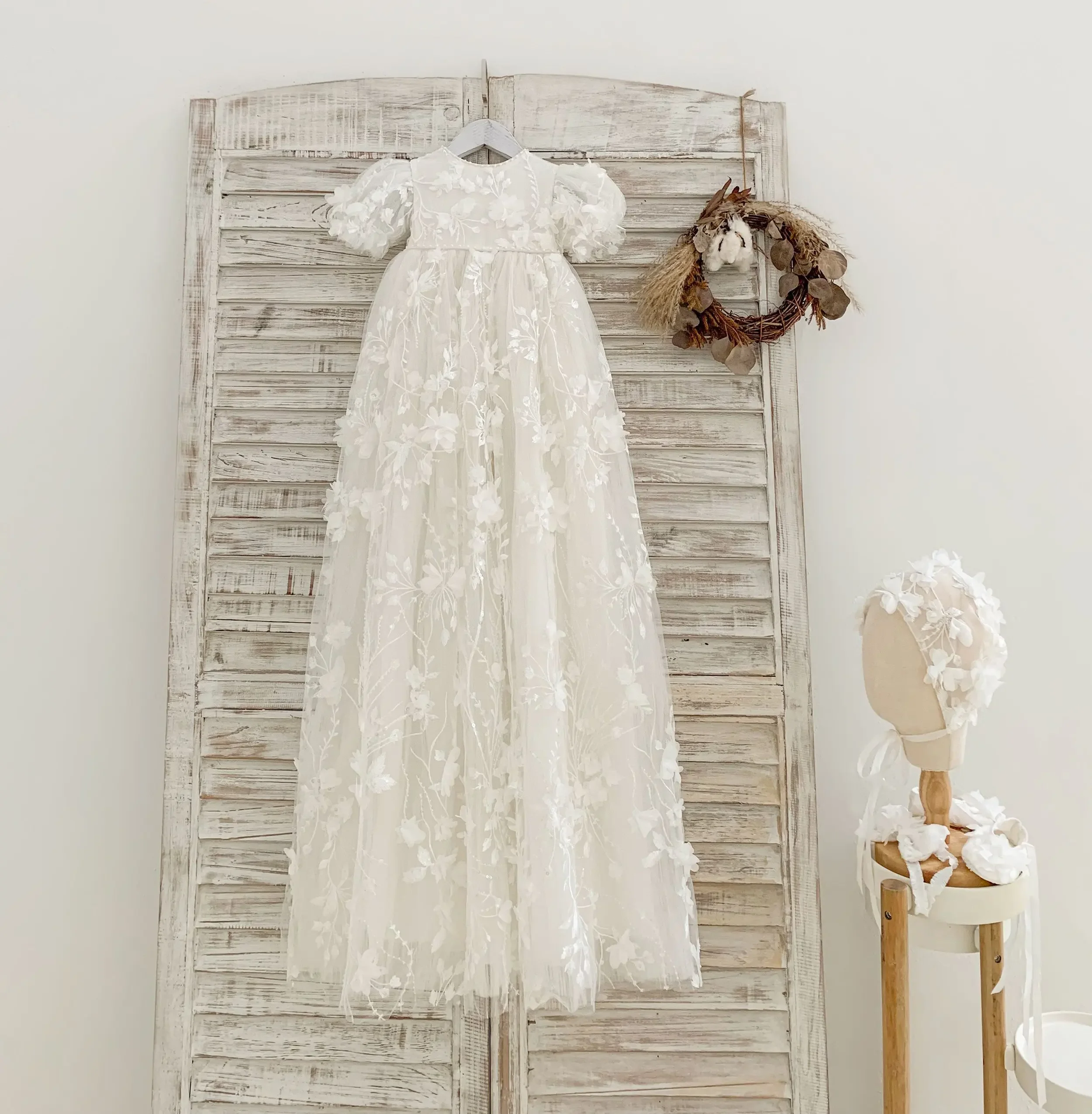 فساتين التعميد الفاخرة ثلاثية الأبعاد للأطفال مزينة بالدانتيل للفتيات المعمودية مخصصة لحديثي الولادة وأعياد ميلاد الأطفال فساتين التواصل الأول #2