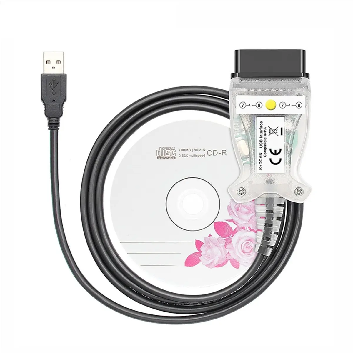 AT16  K+DCAN Chip for OBD2 Auto Car Diagnostic Tools Scanner Switch USB Interface Cable K + DCAN for