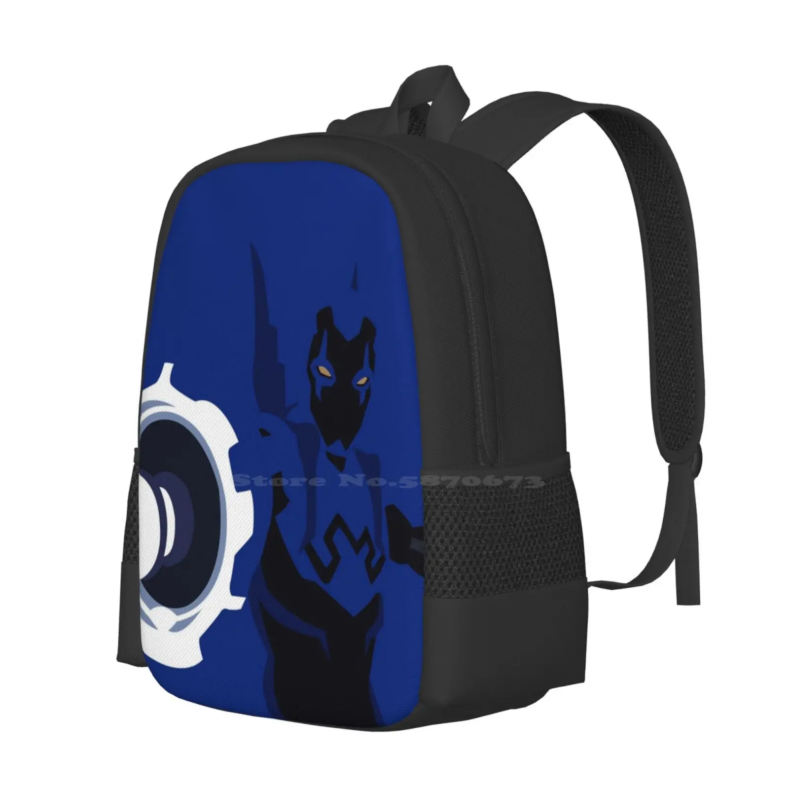 Blue Beetle Minimalism Backpack For Student School Laptop Travel Bag Young Justice Minimalism Minimalistic Black Grey Simple