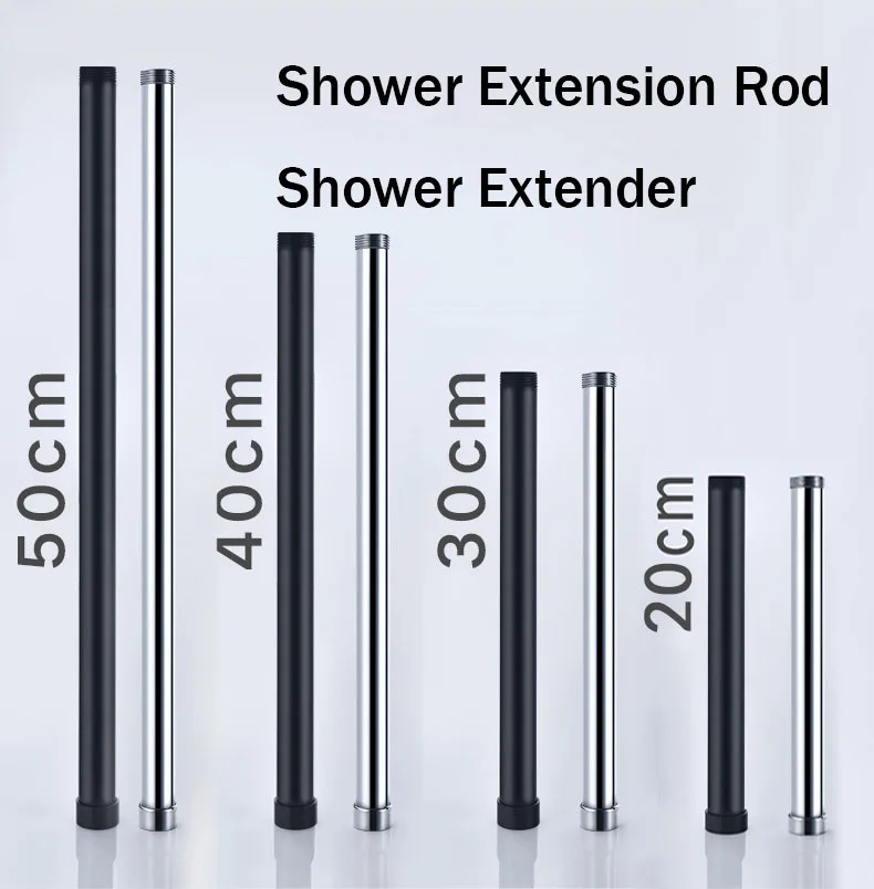 

Shower Extender Gray Black Shower Extension Rod Shower Bracket 30\40\50 cm Shower Extension Rod Riser Tube Bathroom Accessories