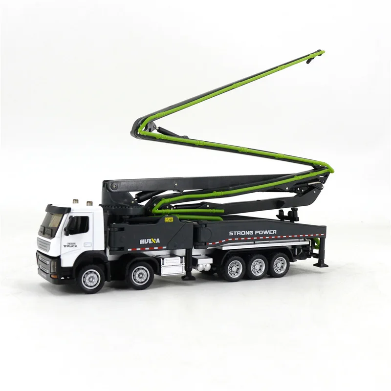 Huina 1:50 Static Engineering Vehicle Semi Alloy Concrete Pump Truck Model Ornaments Children\'S Toys Gifts