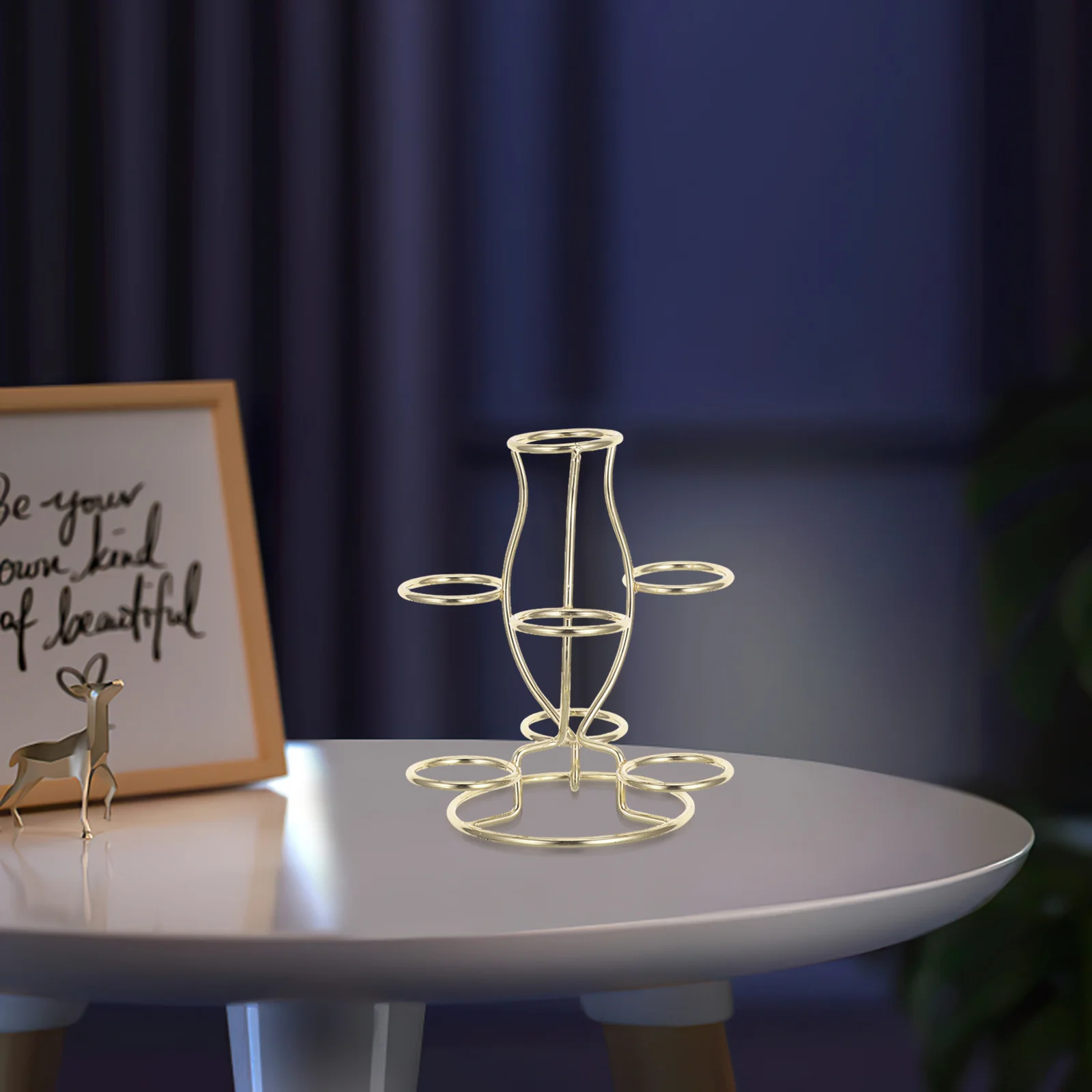 كريستال الكرة حامل الحديد 7 فتحات قاعدة عرض المجال المعدني لحامل الكرات الأرضية غرفة المعيشة مكتب ديكور المجالات #1