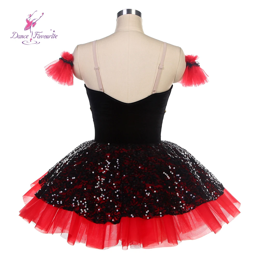 Dança favorita balé tutus, Top Preto, Tule Vermelho, Fantasias para Cosplay, 25001