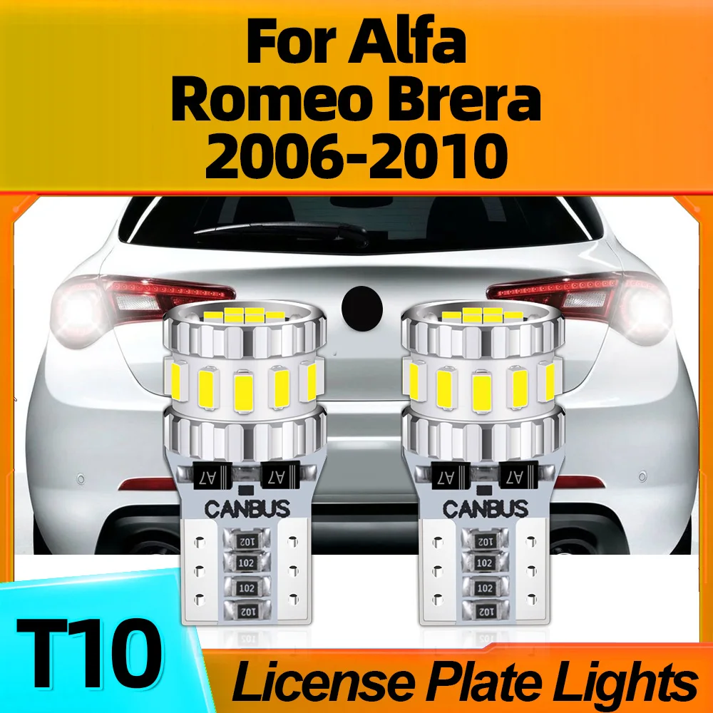 

2Pcs Super Bright T10 W5W LED License Plate Lights 6000K Plug-N-Play 12V 800LM For Alfa Romeo Brera 2006 2007 2008 2009 2010