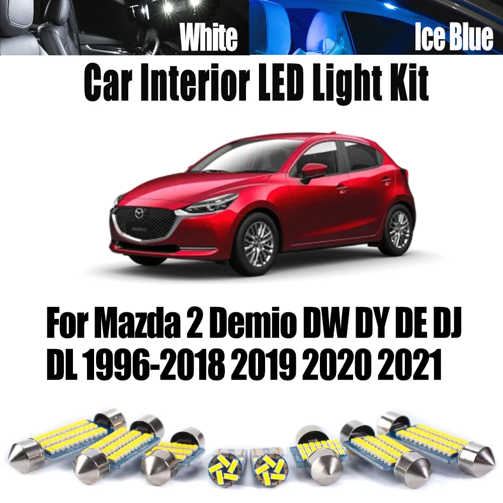 LED Interior Door Map Dome Reading Light Kit Canbus For Mazda 2 Demio DW DY DE DJ DL 1996- 2017 2018 2019 2020 2021 Car Bulbs