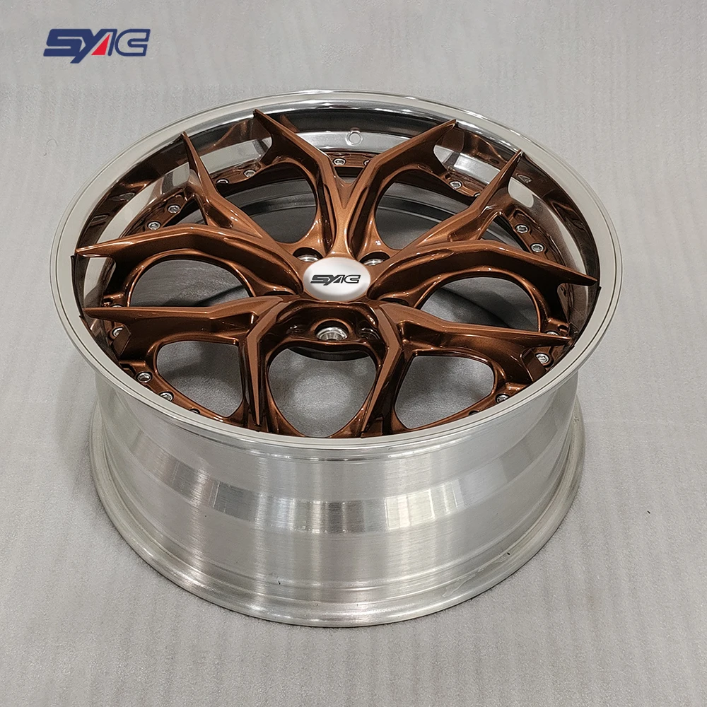 SYAC Customized Brown Polished Aluminum Alloy Passenger Car Wheels For Corvette C8 Porsche 911
