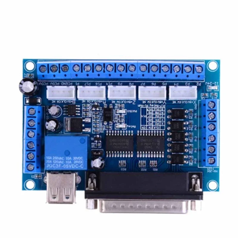 MACH3 Interface Board CNC 5 Axis With Optocoupler Adapter Stepper Motor Driver + USB Cable